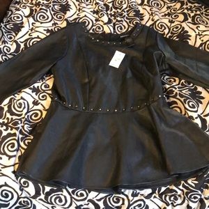 Ashley Stewart Studded Peplum Top